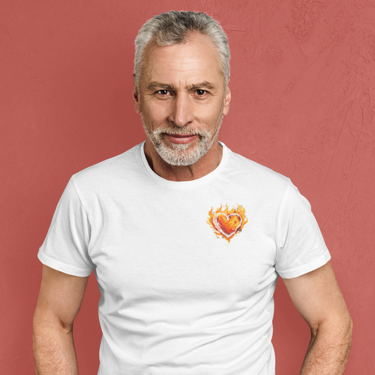 T-shirt Uomo - Cuore Infuocato