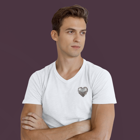 T-shirt Uomo Scollo a V - Cuore di Latta