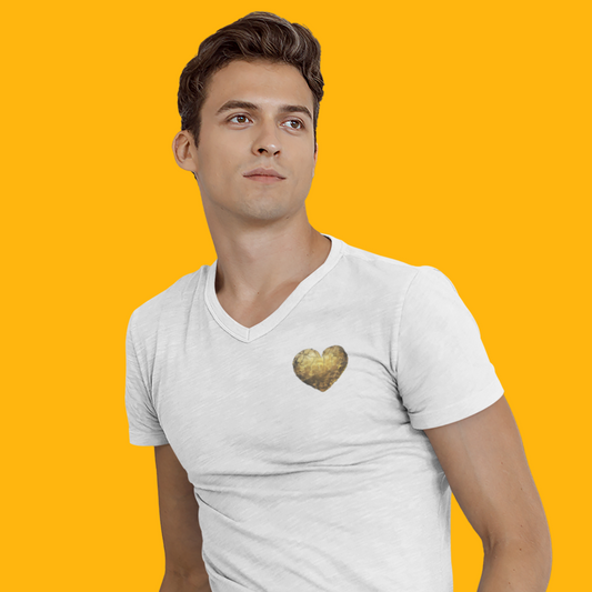 T-shirt Uomo Scollo a V - Cuore d'Oro